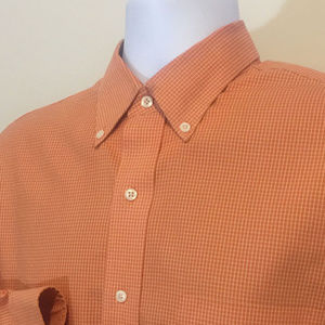 BROOKS BROTHERS Orange Check Dress Shirt
